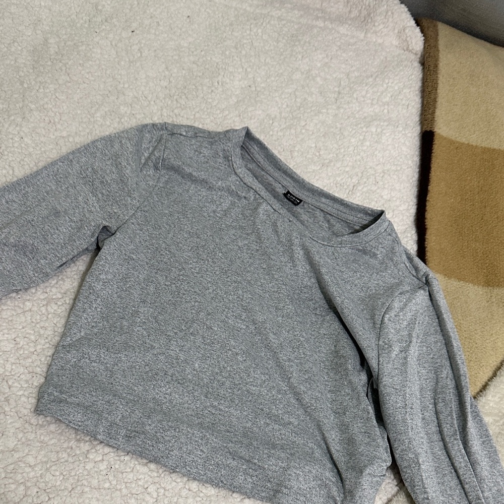 SHEIN Heather Gray Casual Top